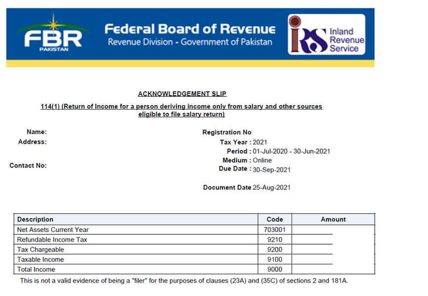 Income Tax Return FBR / Active Taxpayer / Registration with FBR 4