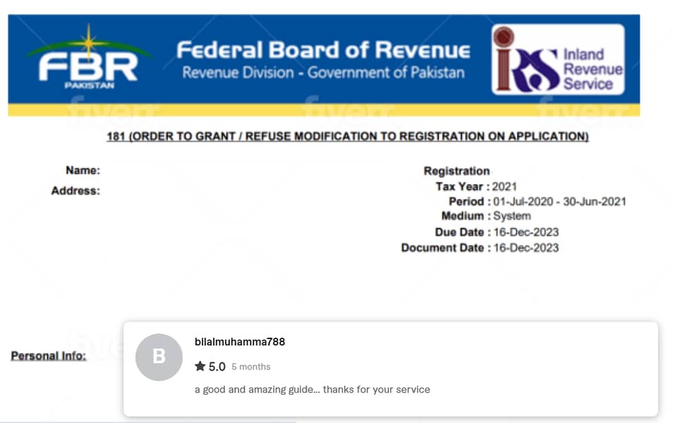 Income Tax Return FBR / Active Taxpayer / Registration with FBR 1