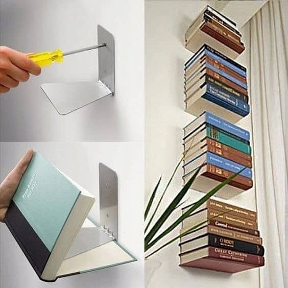 2Pc Conceal Invisible Book Shelf 0