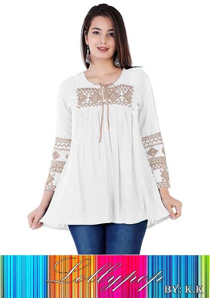 LOLLYPoP Neck & Sleeve Embroidery shirt 1