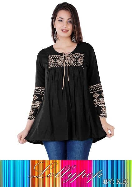LOLLYPoP Neck & Sleeve Embroidery shirt 2