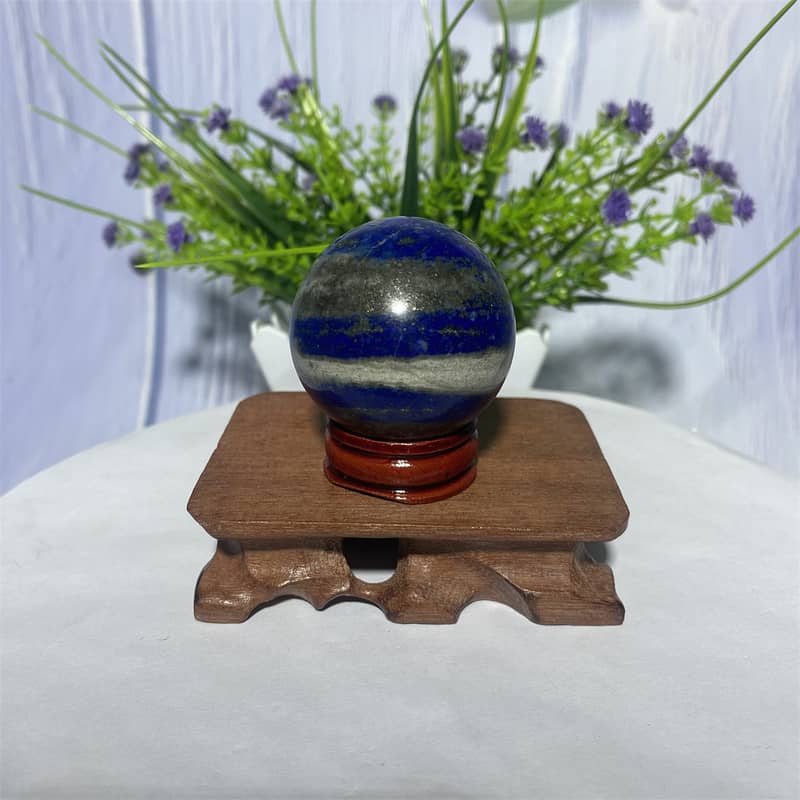 Lapis Lazuli Crystal Ball: Reiki Chakra Massage Stone 4