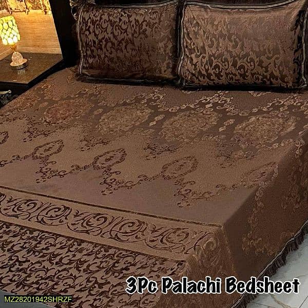 3 Pcs palachi Embossed Double bed sheets many design available 1
