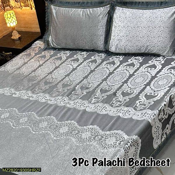 3 Pcs palachi Embossed Double bed sheets many design available 3