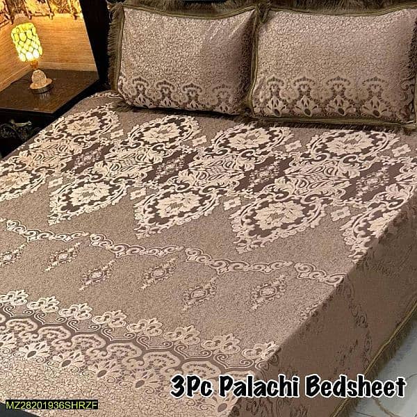 3 Pcs palachi Embossed Double bed sheets many design available 7