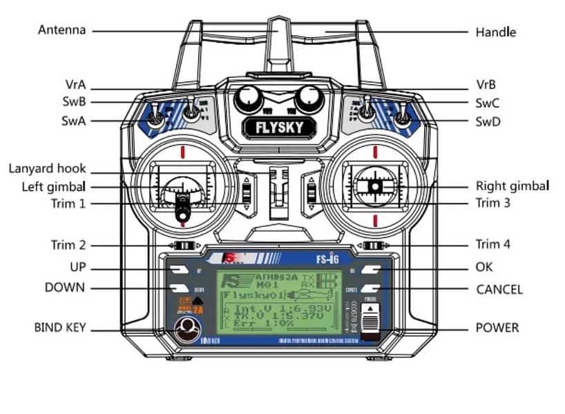 Flysky Original FS-i6 2.4G 6ch RC Transmitter Controller FS-IA6B #RC 4