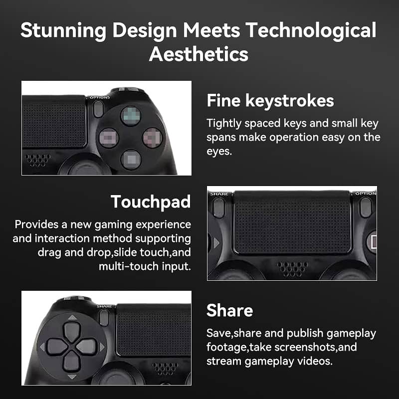 3 Wireless PS4 Controller: Vibration Feedback, Perfect for Gamers. 2