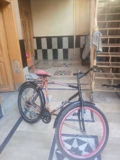 Red and black color new tires and tube break working full size 0