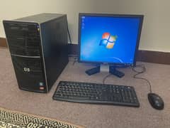 HP Quad Core AMD Gaming PC + Dell Monitor + Keyboard/Mouse + Cables