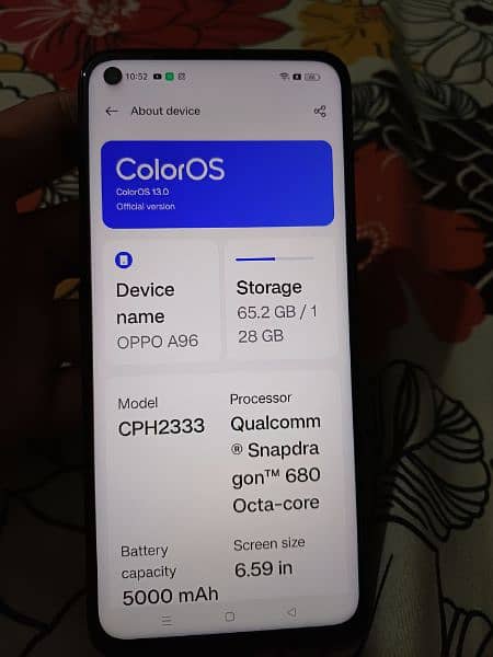 Oppo A96 8gb+128gb with box 1