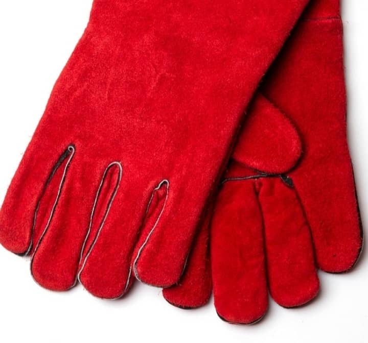 Full Grain TIG Welding Glove REINFORCED 16 inch red color 2