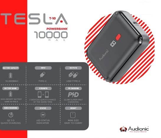 Tesla T-10 (10000 MAh) Power Bank | Tesla Power Bank App 1