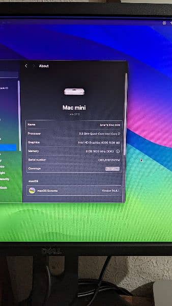 apple Mac mini 2012 late with Sonoma 14.4. 1 3