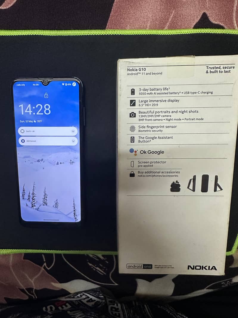 Nokia G10 4/64 PTA Approved - Midnight Black Along with Original Box 12