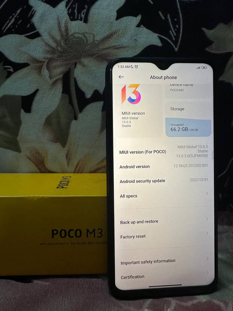 Xiamo Poco M3 4/64 Cool Blue PTA Approved Dual Sim + Android 13 14