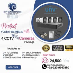 4 CCTV Cameras Package Free Installation 0