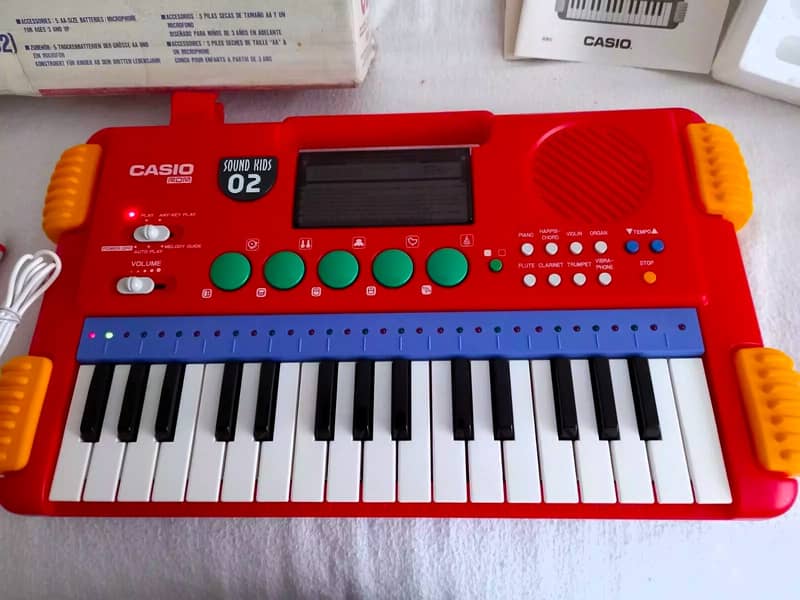 Very Rare Vintage 1992 CASIO KS-02 Sound Kids with ROM Pack Keyboard 1