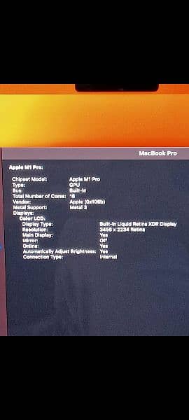 MacBook M1 Pro 2021 32GB 512GB 16" CTO Model A2485 5