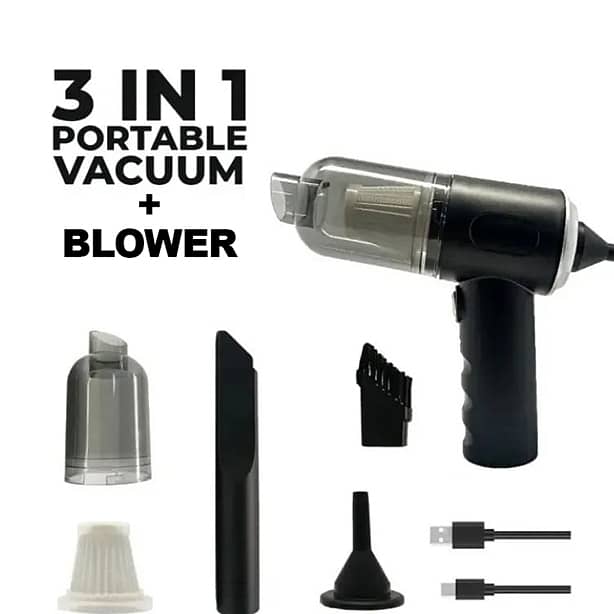 High Pressure 3 in 1 Vacuum Cleaner for Car & Home 0