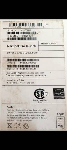 MacBook M2 Pro 2023 16GB 512GB 14" MPHE3 With Box 16