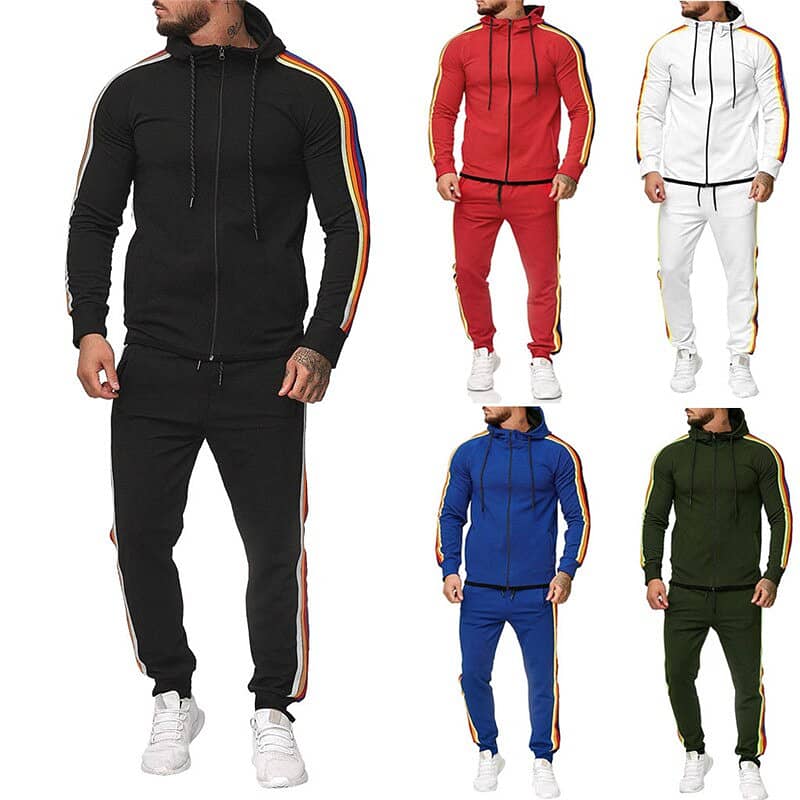 Black Tracksuit With Double White Piping manufacturer wholesale 1