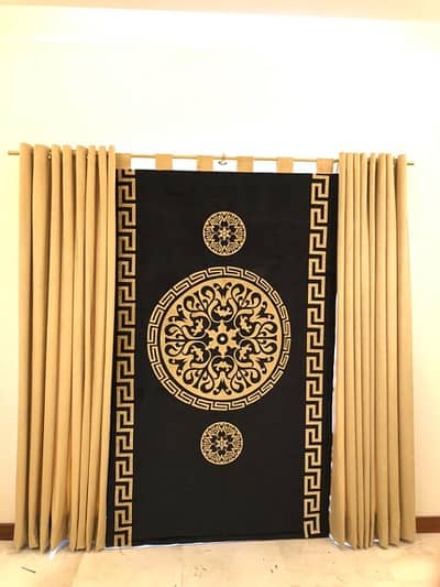 Curtains blinds wallpaper and wall panelling