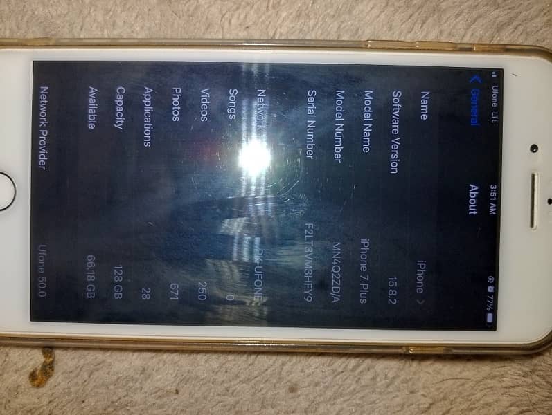 iPhone 7pluse 128gb pta no fault all ok only battery change 3