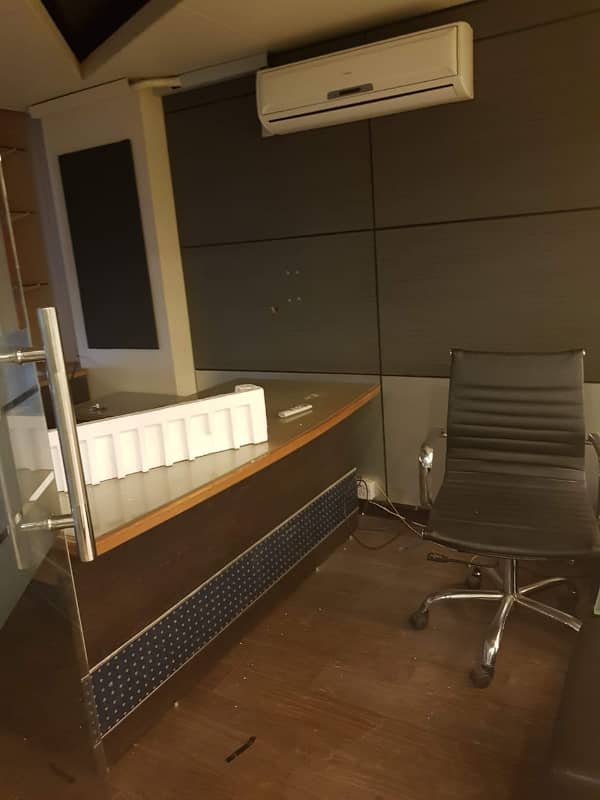 NEAR 26 STREET VIP SMALL FURNISHED OFFICE FOR RENT WITH LIFT BACK UP GENERATOR WITH GLASS CHAMBER AC ALL FURNITURE INCLUDING RENT ALMOST FINAL NOTE 1 MONTH COMMISSION RENT SERVICE CHARGES MUST 12