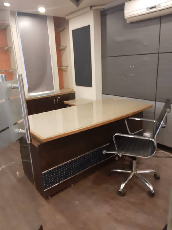 NEAR 26 STREET VIP SMALL FURNISHED OFFICE FOR RENT WITH LIFT BACK UP GENERATOR WITH GLASS CHAMBER AC ALL FURNITURE INCLUDING RENT ALMOST FINAL NOTE 1 MONTH COMMISSION RENT SERVICE CHARGES MUST 19