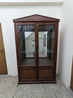 Premium wooden Crockery Cabinet with Glass Door and Sehlves 0