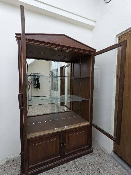 Premium wooden Crockery Cabinet with Glass Door and Sehlves 4