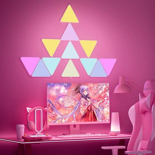 Thin WIFI Bluetooth LED Triangle Lamps Indoor Wall Light APP 6