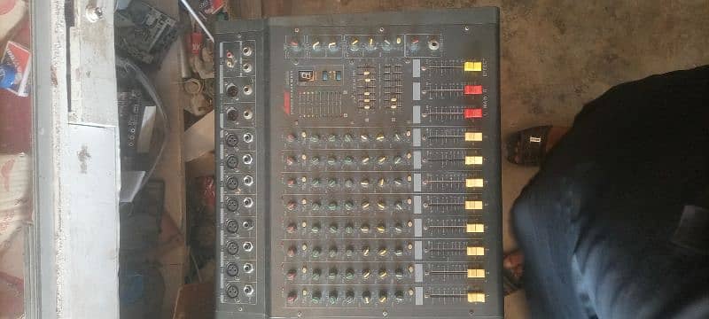 8 Channel Mixer SP Two Speakers and One New  mic Speaker 2 Stand 1
