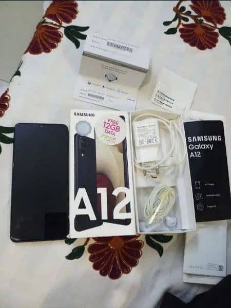Samsung Galaxy a12 4 128 with box charger and all orginal accessories 4