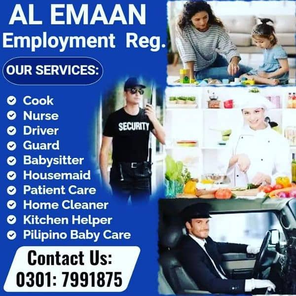 House . Maid . Nanny . Helper . Chef ۔Cook . Patient Care . 1