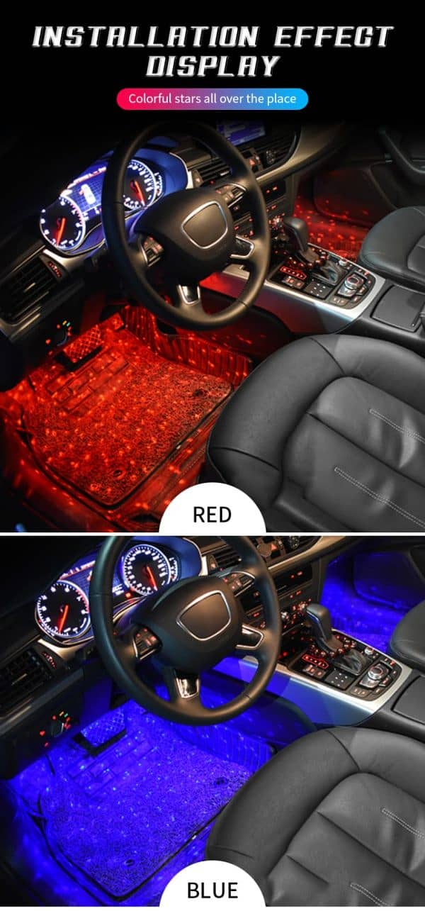 Car Led Foot Light Ambient Atmosphere Light 4 In 1 l Light Interior 7
