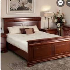 double bed set, king size bed set, complete bedroom furniture,