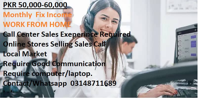 55,000 - 60,000 Telesales Calling Female remote worker required 3