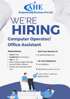 Computer Operator Required for Office