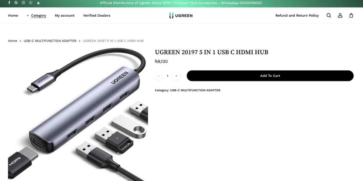 UGREEN 5 IN 1 USB C HDMI HUB 3