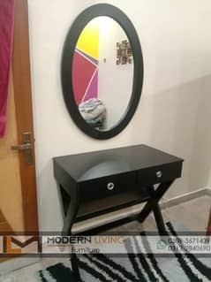 Stylish Console table 2 drawers With Mirror 0