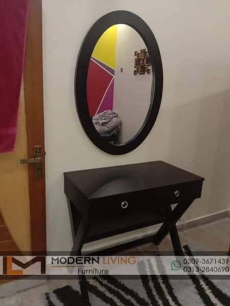 Stylish Console table 2 drawers With Mirror 1