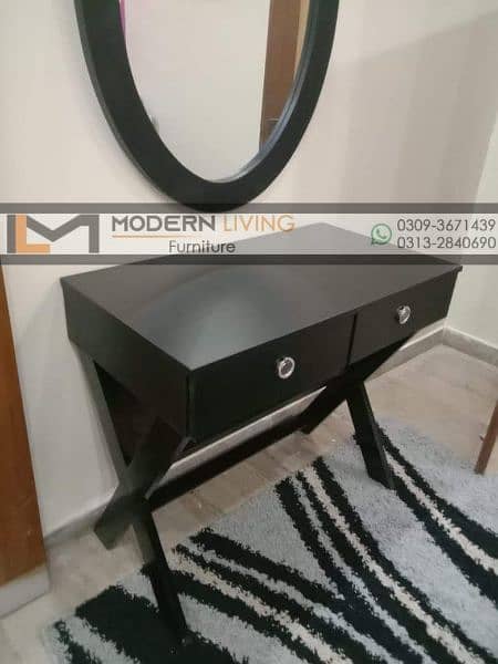 Stylish Console table 2 drawers With Mirror 2