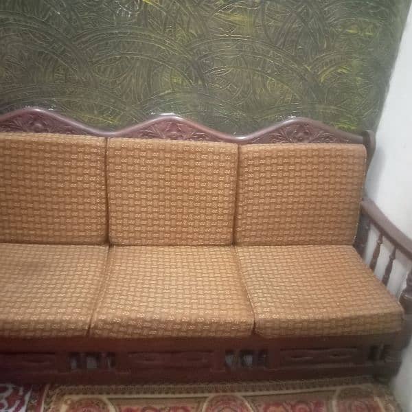 Real Woden Sofa set in 4 month used 6
