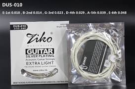 ZIKO Dus-010 Guitar Strings Silver Plated Extra Light