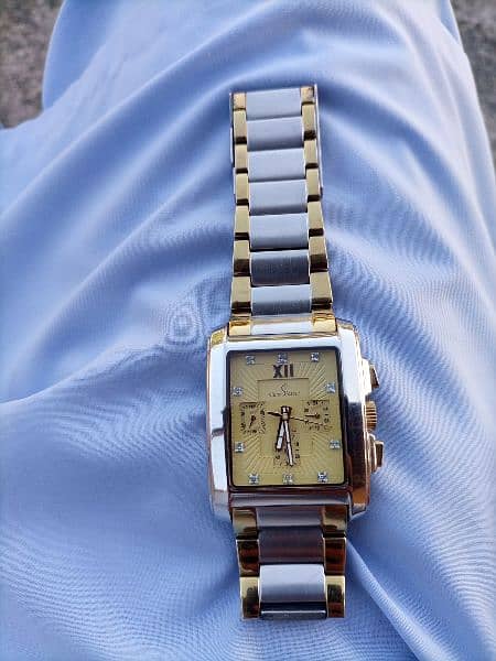 Swiss made imported watch ,heavy weight , chronograph ,two tone chain 1