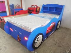 Brand New Single Car Bed With Front and Wheel Lights for Boys 0
