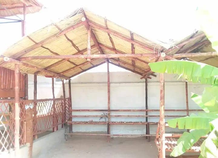 bamboo huts/parking shades/Jaffri shade/Bamboo Pent House/Baans Work 10