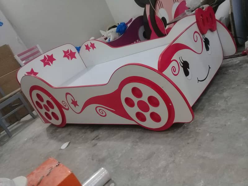 Girls Car Bed for Bedroom Sale in Pakistan, Hello Kitty Bed for Girls 0