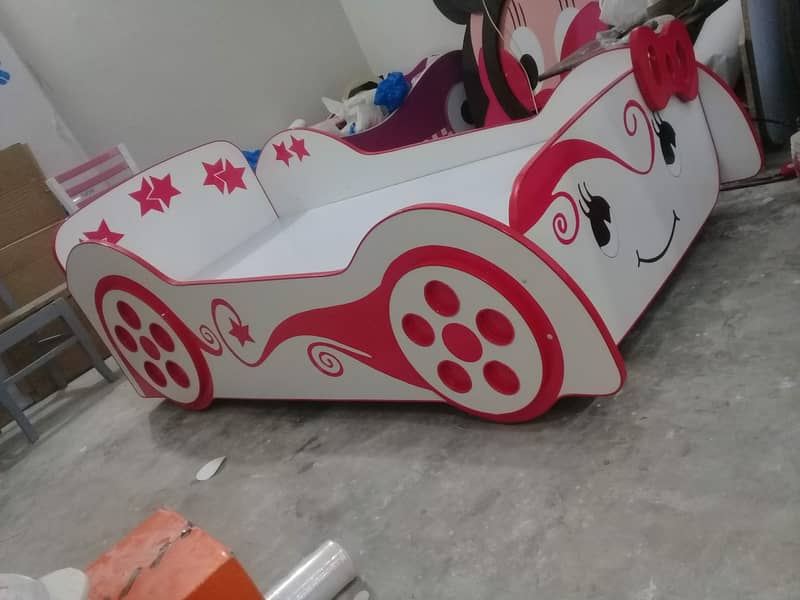 Girls Car Bed for Bedroom Sale in Pakistan, Hello Kitty Bed for Girls 1